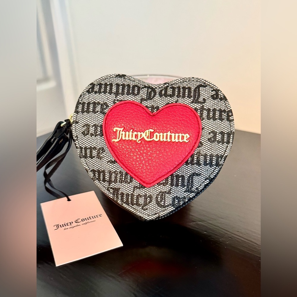 Juicy Couture Heart Logo Crossbody Bag in Black and Red